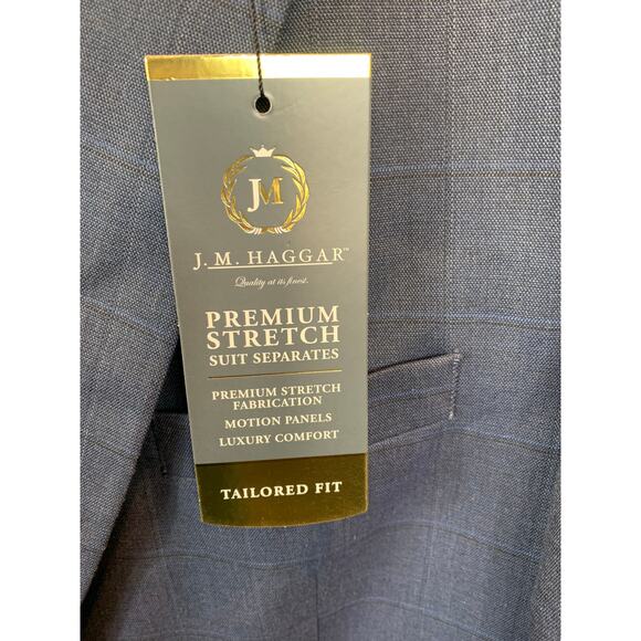J.M. Haggar Blue Sport Coat – Tailored Fit, Size 46L, Travel-Ready - Picture 2 of 7